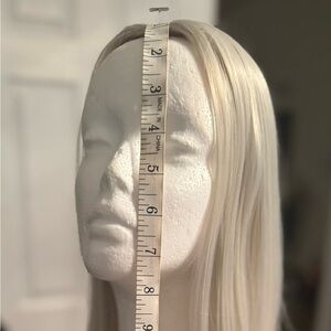 Silver Long Straight Hair Wig Topper 14”